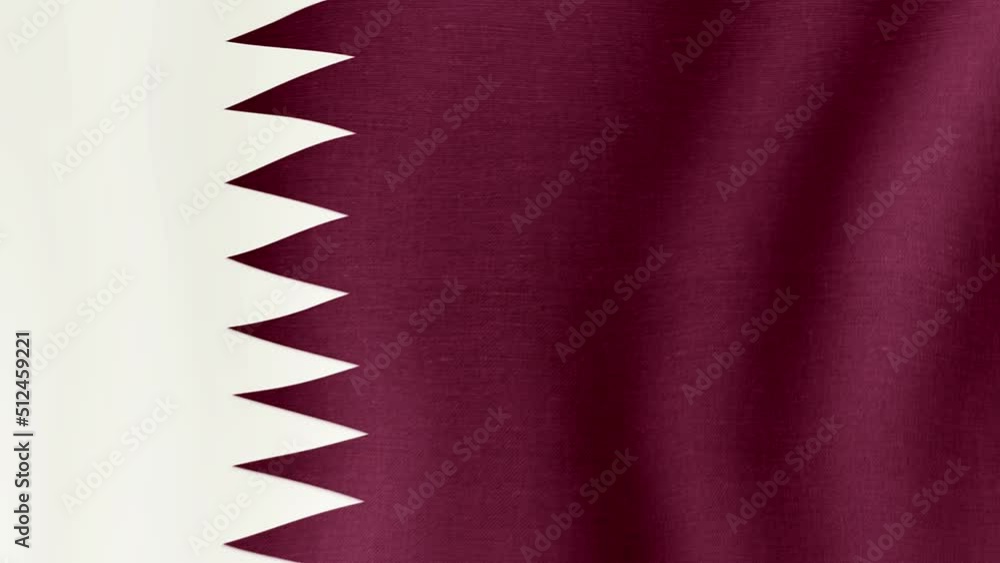 Animation of the national flag of the country of Qatar fluttering in the wind with a fabric texture in 4K Animation of the national flag of the country of Qatar fluttering in the wind with a fabric texture in 4K
