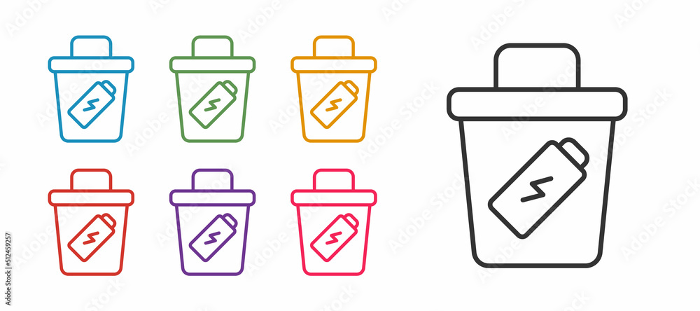 Set line Trash can icon isolated on white background. Garbage bin sign. Recycle basket icon. Office trash icon. Set icons colorful. Vector Set line Trash can icon isolated on white background. Garbage bin sign. Recycle basket icon. Office trash icon. Set icons colorful. Vector