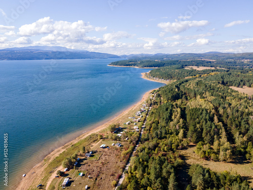 Aerial view of Iskar Reservoir, Bulgaria