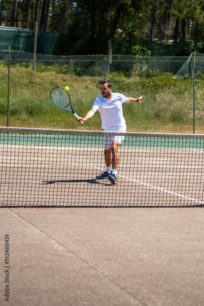 Tennis player performing a drop shot