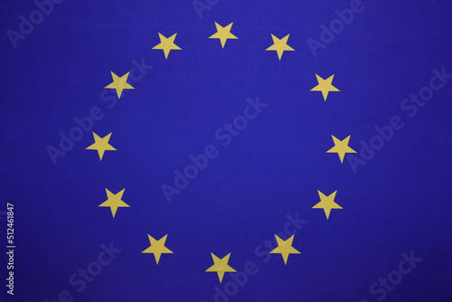 Flag of European Union as background, top view
