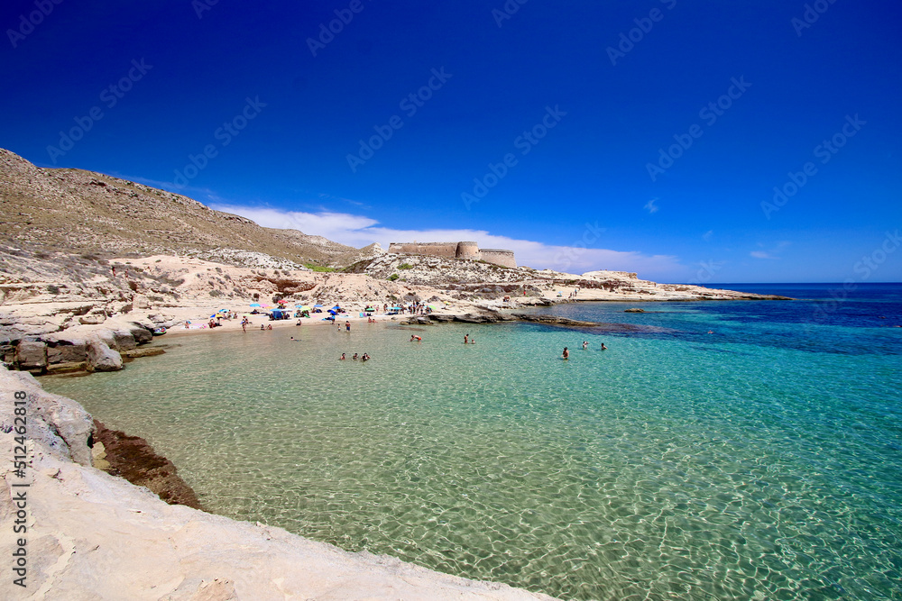 Amazing view of el Playazo de Rodalquilar, one of the most beautiful spots in Cabo de Gata natural park, Njar, Spain.