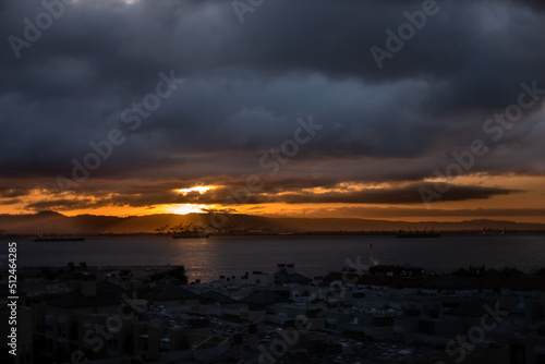 Sunrise and clouds over the San Francisco Bay