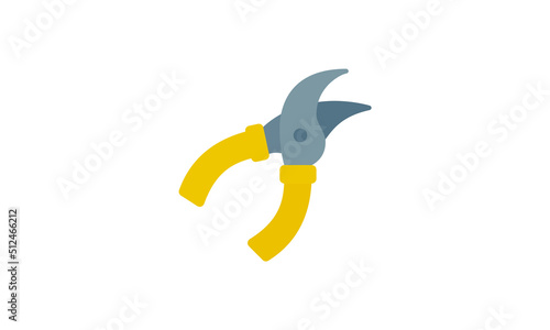 garden shears color icon. Isolated vector illustration