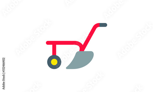 plow color icon. Isolated vector illustration