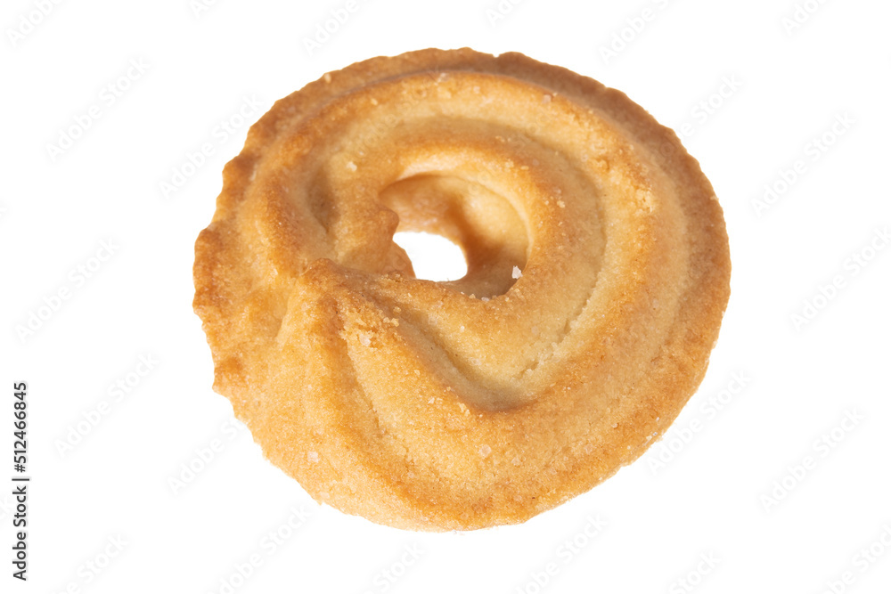 Danish crumbly cookie isolated on white. Danish crumbly cookie isolated on white.