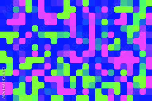 Square pixel round pattern irregular mosaic multicolor abstract technology vector background