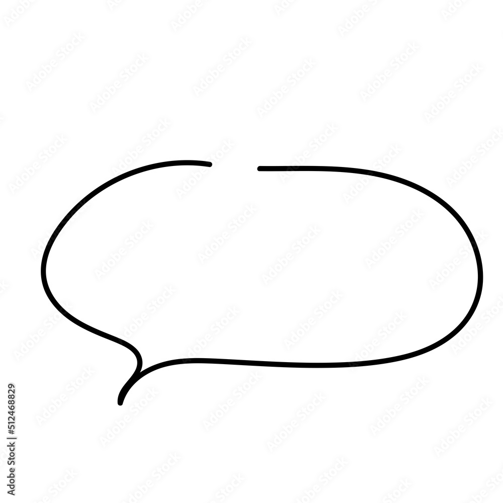 Simple handwritten speech bubble, black, no fill Simple handwritten speech bubble, black, no fill