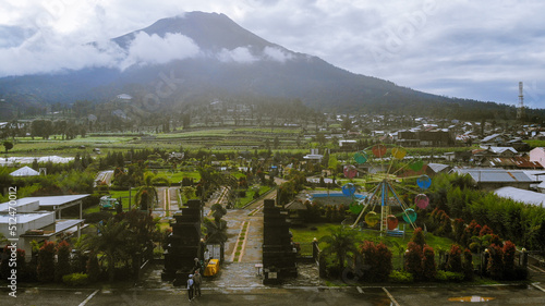 created by dji camera, Sindoro Sumbing Park is one of the children's playgrounds on the island of Java, and how many between the mountains of Sindoro Sumbing photo