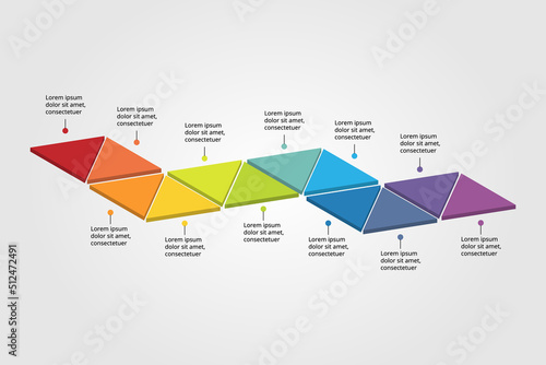 triangle step template for infographic for presentation for 12 element