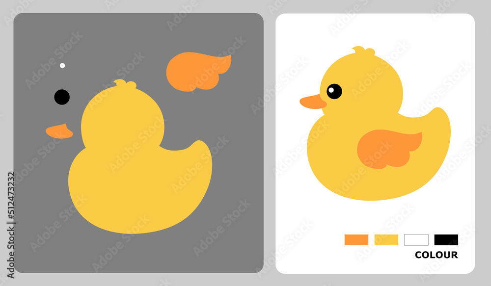 Childrens Application Color Paper Duck: ilustrações stock 393736408