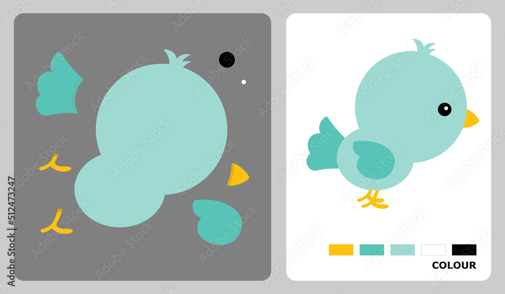 Bird Pattern For Kids Crafts Or Paper Crafts Vector Illustration Of Bird Pattern For Kids Crafts Or Paper Crafts Vector Illustration Of