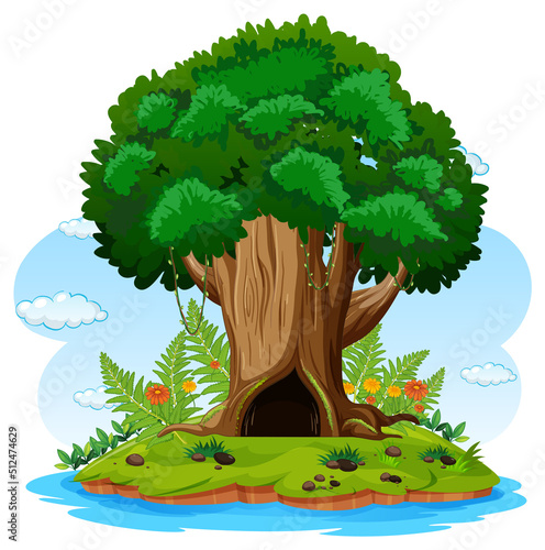 Big tree isolated cartoon