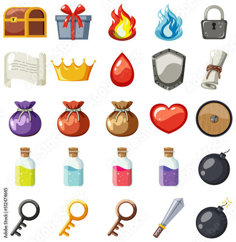 Game element template design set