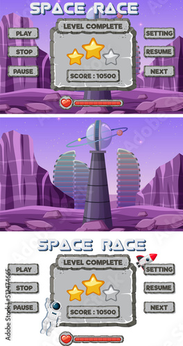 A game background template with elements