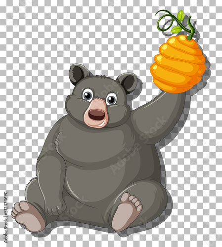 Black bear cartoon character isolated