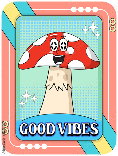 Funny mushroom cartoon character