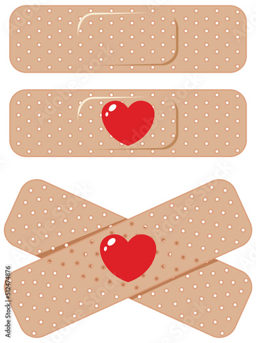 Set of bandage on white background