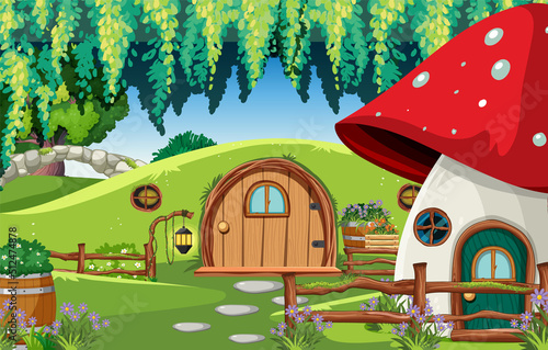 Forest fantasy enchanted forest background scene
