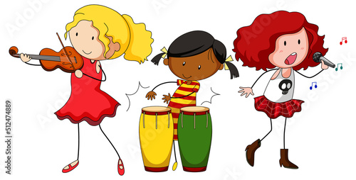Kids playing musical instrument