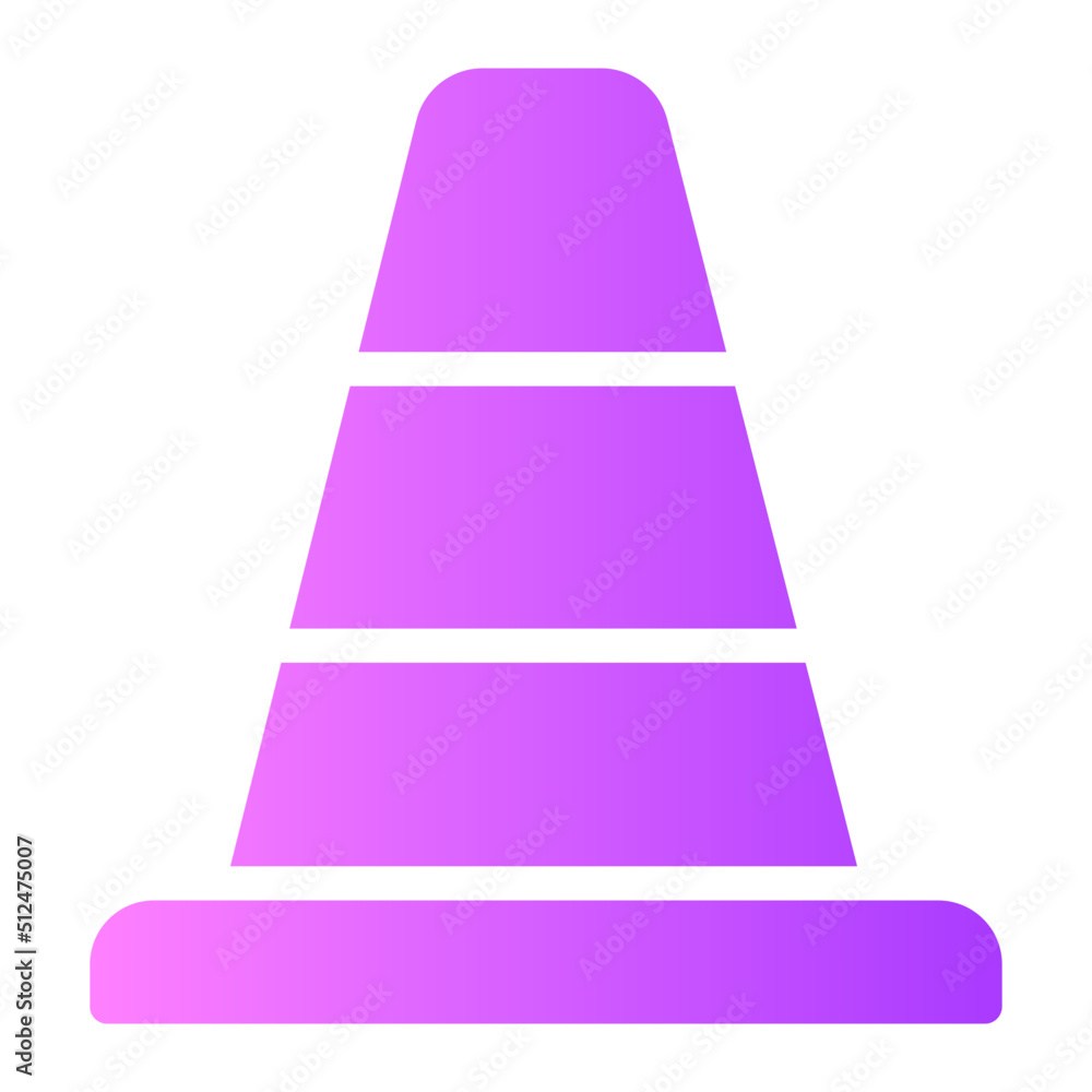 traffic cone gradient icon traffic cone gradient icon