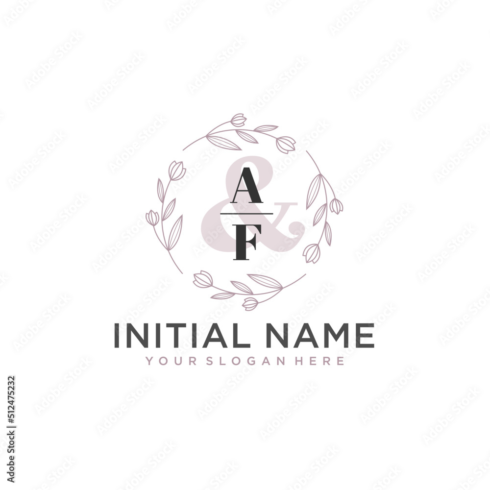 Initial letter AF beauty handwriting logo vector Initial letter AF beauty handwriting logo vector