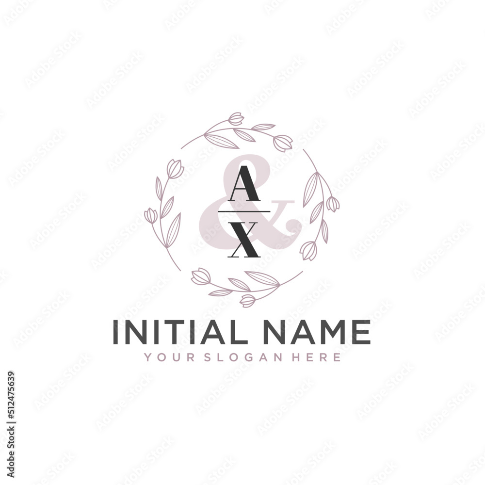 Initial letter AX beauty handwriting logo vector Initial letter AX beauty handwriting logo vector