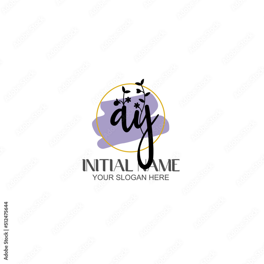 Initial letter AY beauty handwriting logo vector Initial letter AY beauty handwriting logo vector