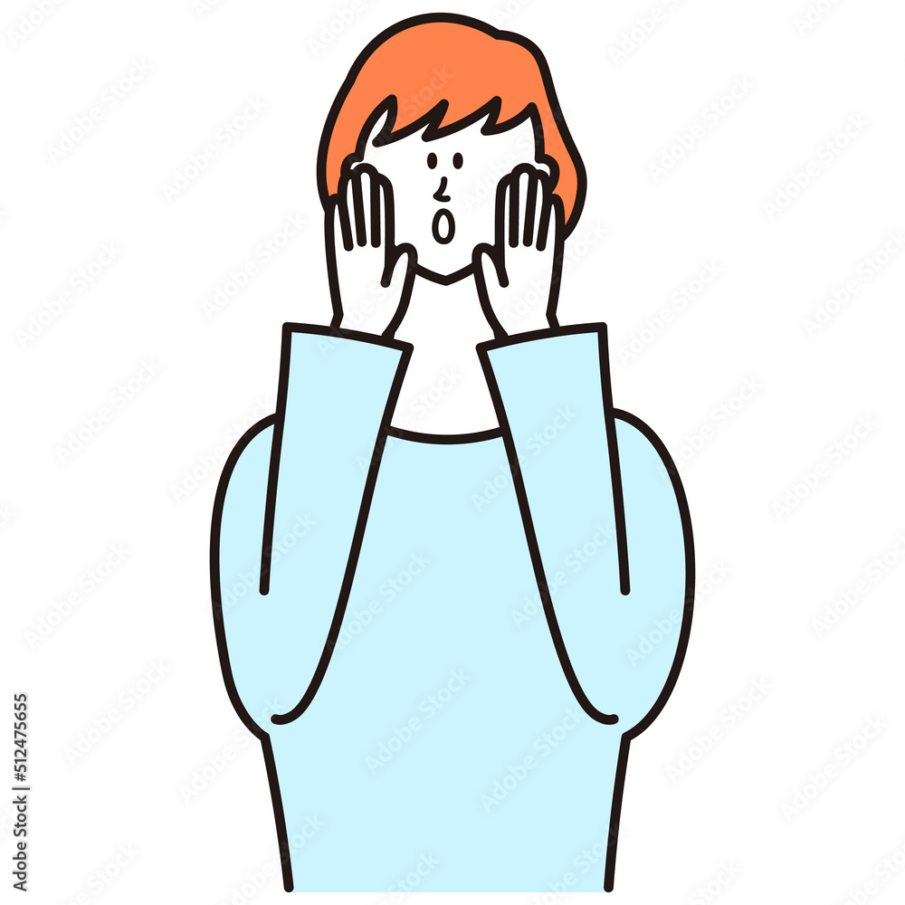 人を呼ぶ女性のイラスト素材 人を呼ぶ女性のイラスト素材