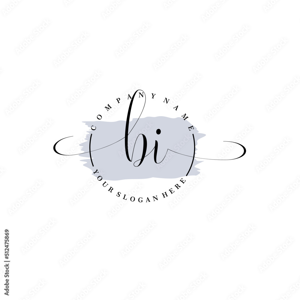 BI Initial handwriting logo vector. Hand lettering for designs. BI Initial handwriting logo vector. Hand lettering for designs.