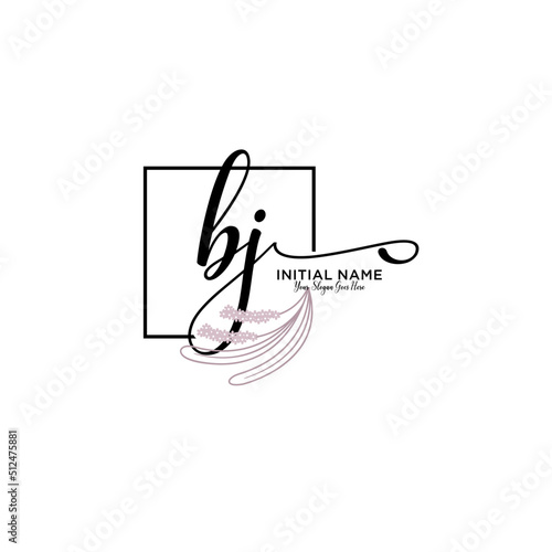 Initial letter BJ beauty handwriting logo vector