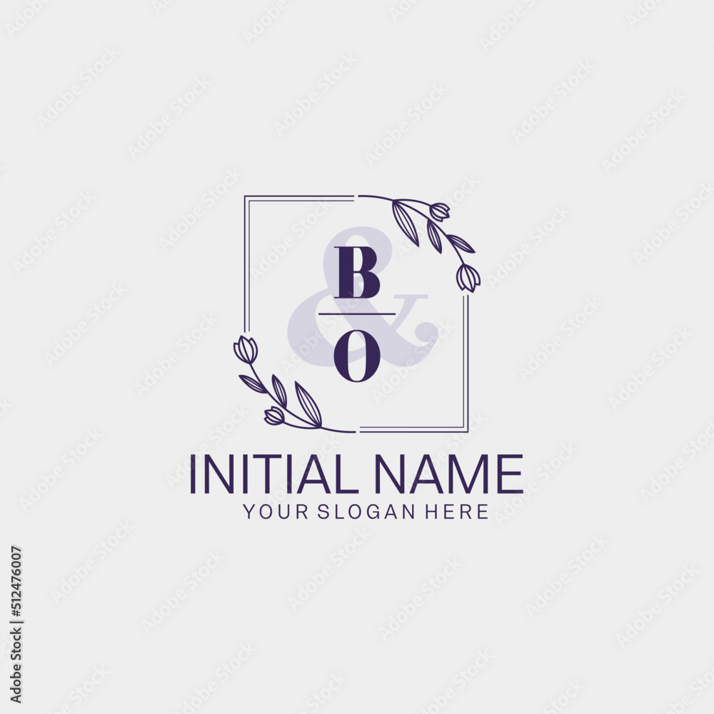 Initial letter BO beauty handwriting logo vector Initial letter BO beauty handwriting logo vector