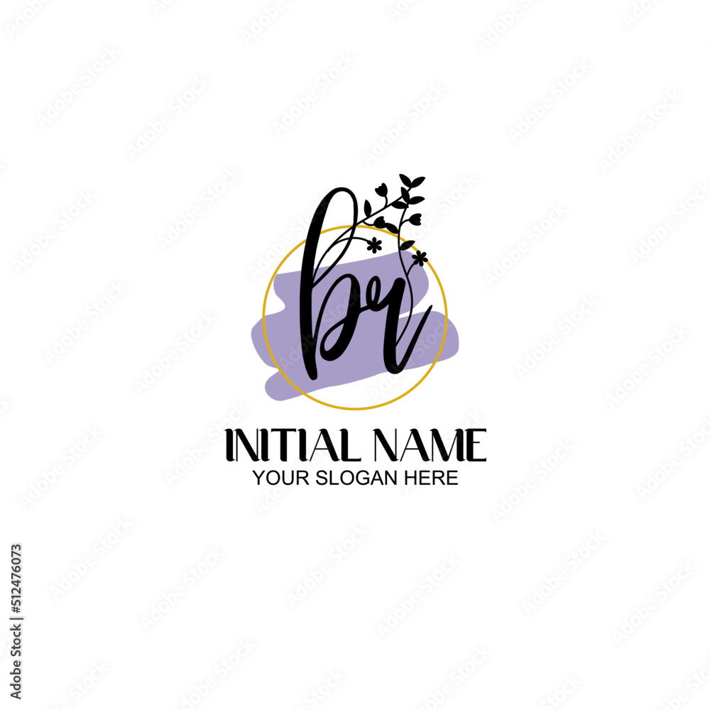 Initial letter BR beauty handwriting logo vector Initial letter BR beauty handwriting logo vector