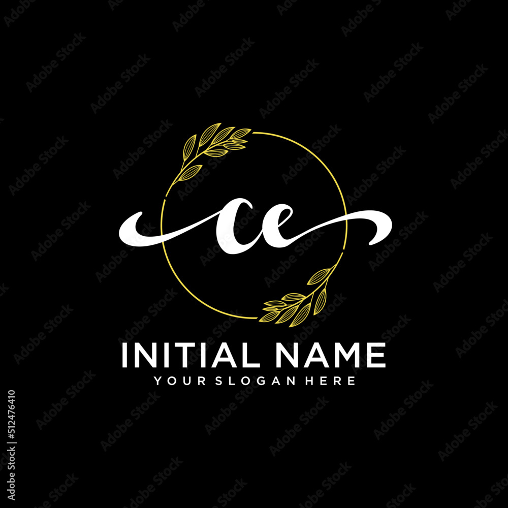 CE Initial handwriting logo vector. Hand lettering for designs. CE Initial handwriting logo vector. Hand lettering for designs.