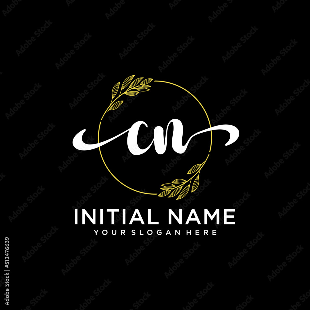 CN Initial handwriting logo vector. Hand lettering for designs. CN Initial handwriting logo vector. Hand lettering for designs.