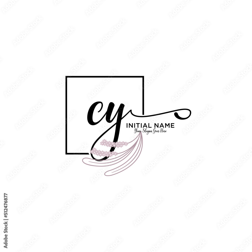 Initial letter CY beauty handwriting logo vector Initial letter CY beauty handwriting logo vector