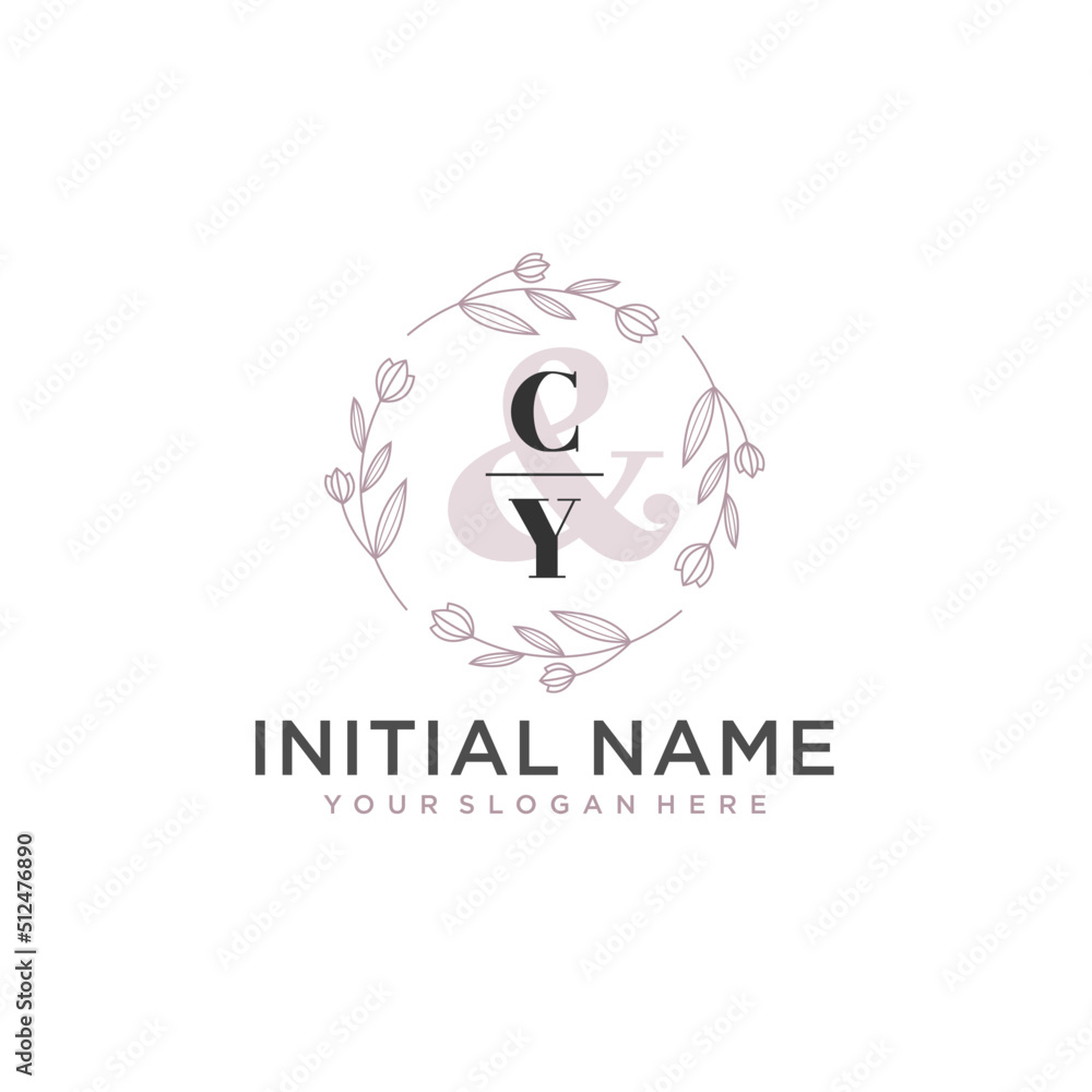 Initial letter CY beauty handwriting logo vector Initial letter CY beauty handwriting logo vector