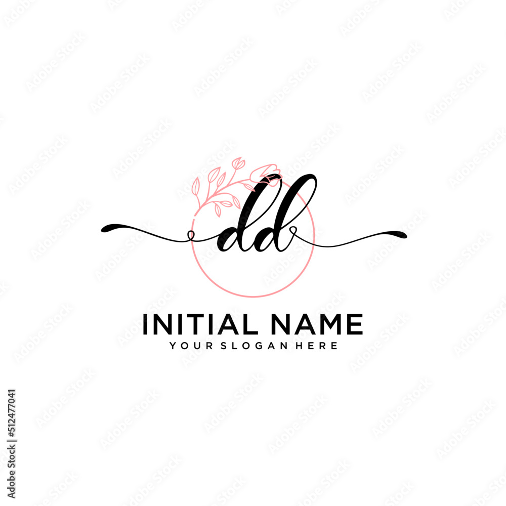 Initial letter DD beauty handwriting logo vector Initial letter DD beauty handwriting logo vector