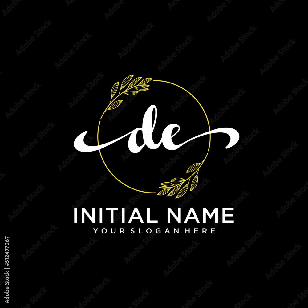 DE Initial handwriting logo vector. Hand lettering for designs. DE Initial handwriting logo vector. Hand lettering for designs.