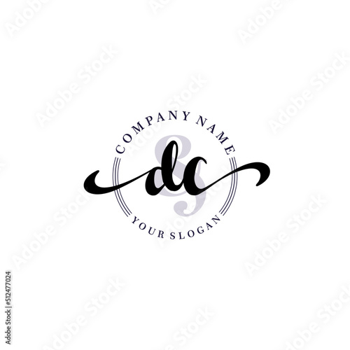 DC Initial handwriting logo vector. Hand lettering for designs.