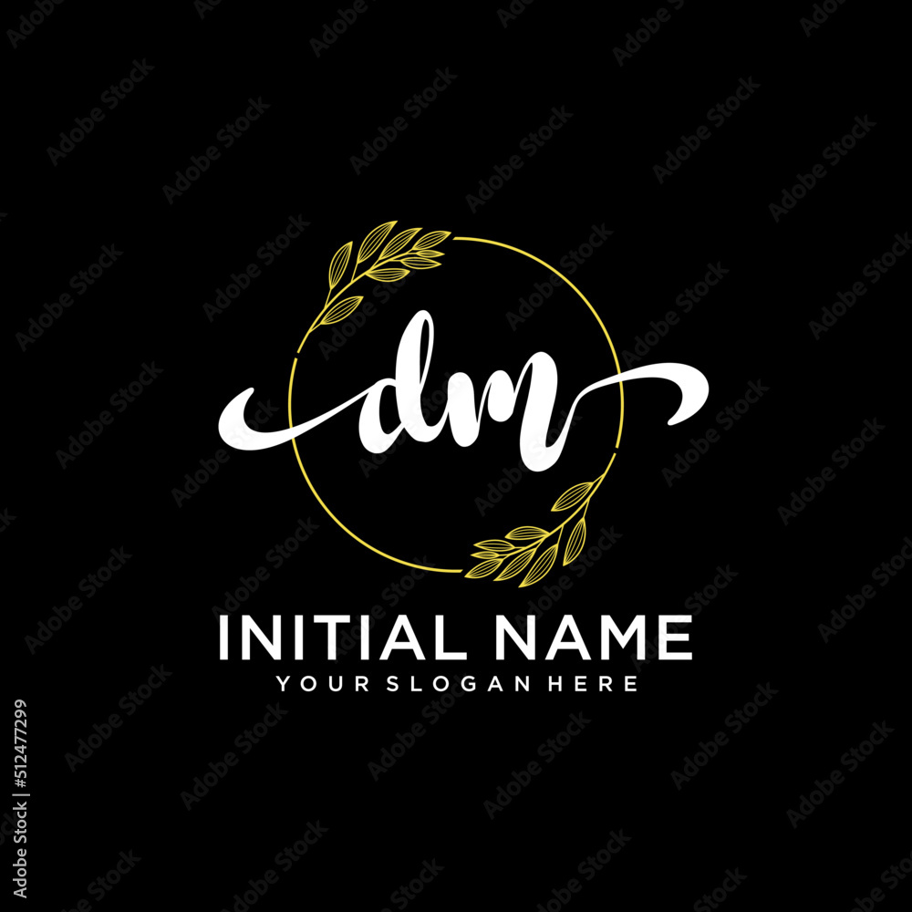 DM Initial handwriting logo vector. Hand lettering for designs. DM Initial handwriting logo vector. Hand lettering for designs.