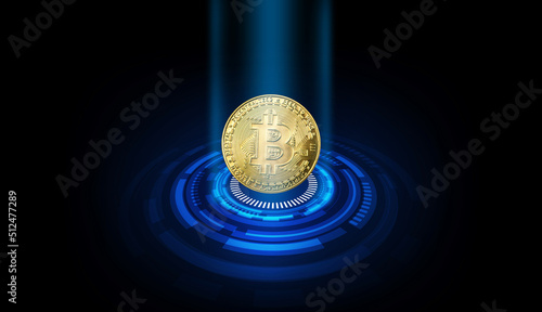 3d rendering Bitcoin blockchain digital crypto currency digital currency exchange technology