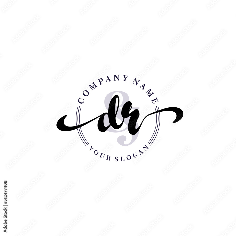 DR Initial handwriting logo vector. Hand lettering for designs. DR Initial handwriting logo vector. Hand lettering for designs.