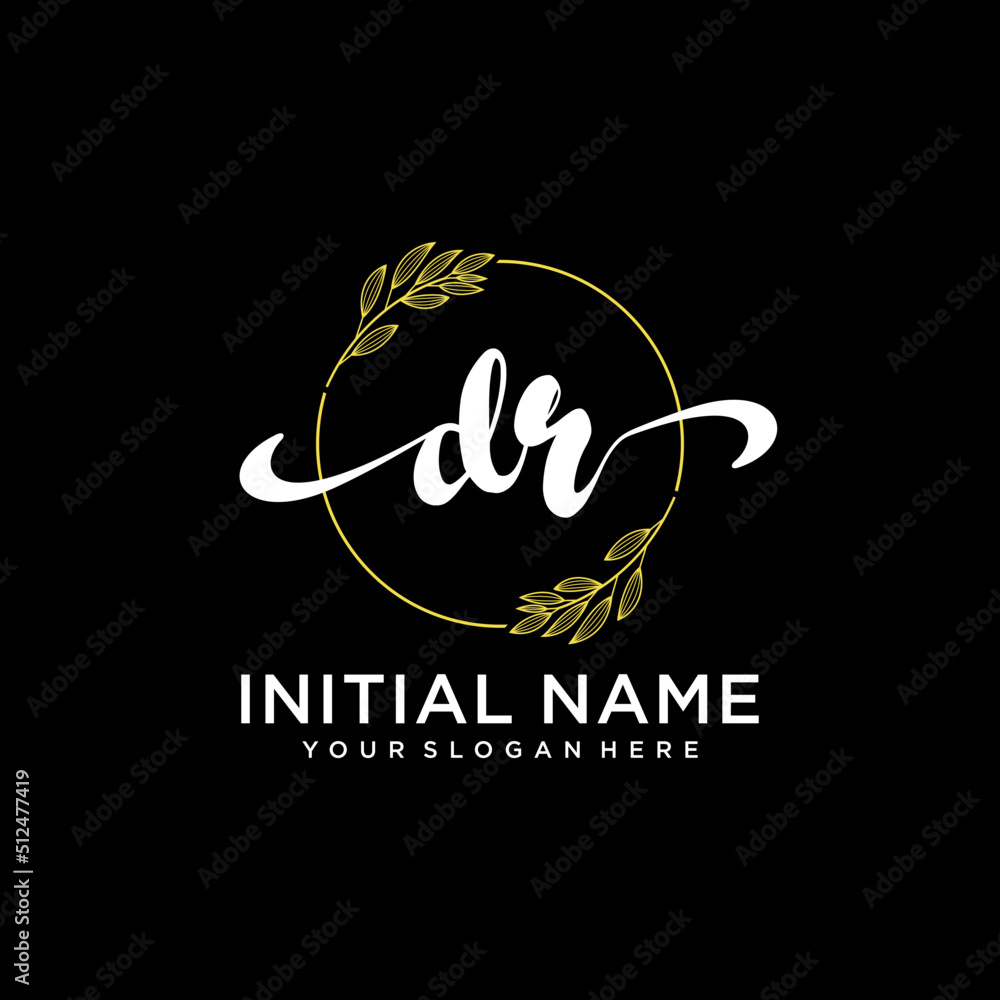 DR Initial handwriting logo vector. Hand lettering for designs. DR Initial handwriting logo vector. Hand lettering for designs.