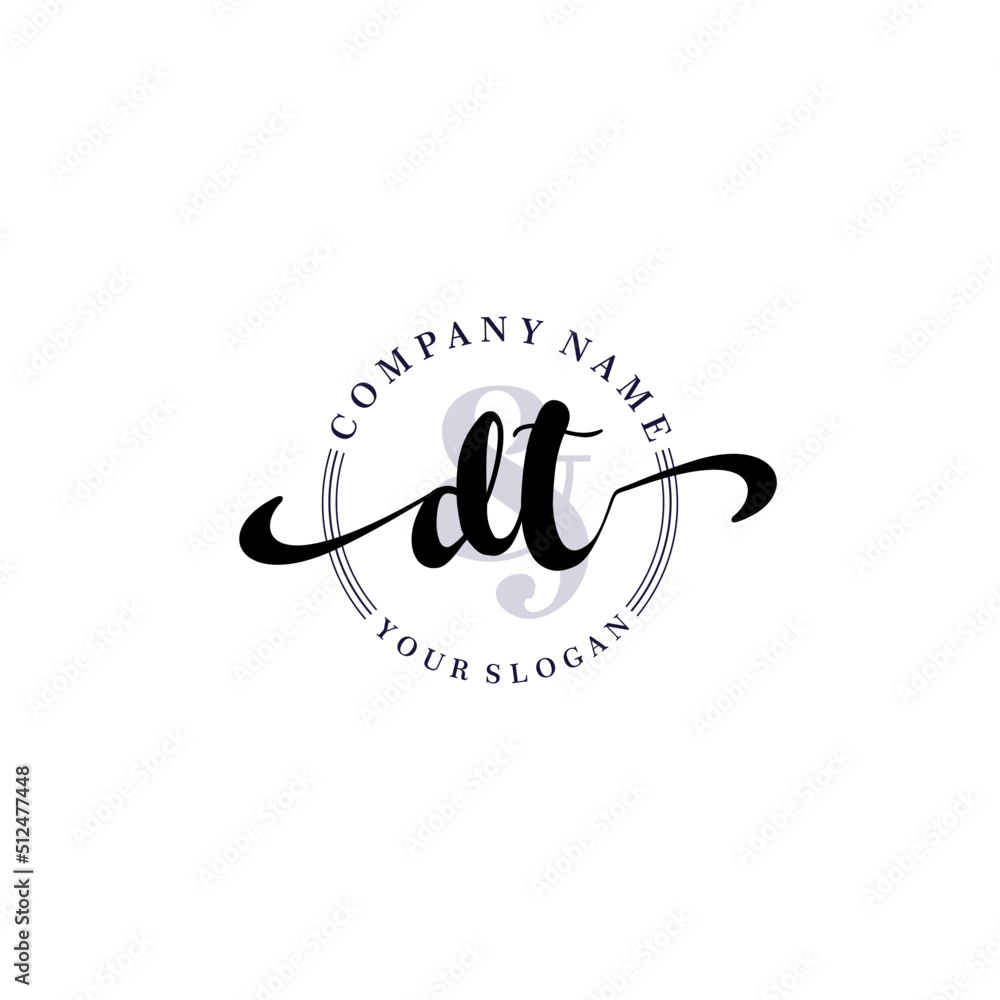 DT Initial handwriting logo vector. Hand lettering for designs. DT Initial handwriting logo vector. Hand lettering for designs.