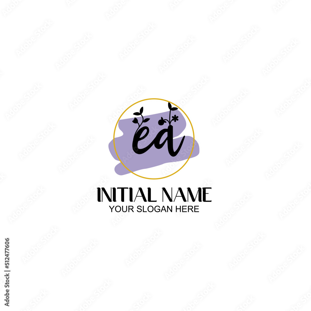 Initial letter EA beauty handwriting logo vector Initial letter EA beauty handwriting logo vector