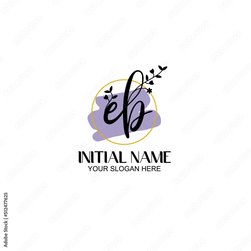 Initial letter EB beauty handwriting logo vector Initial letter EB beauty handwriting logo vector