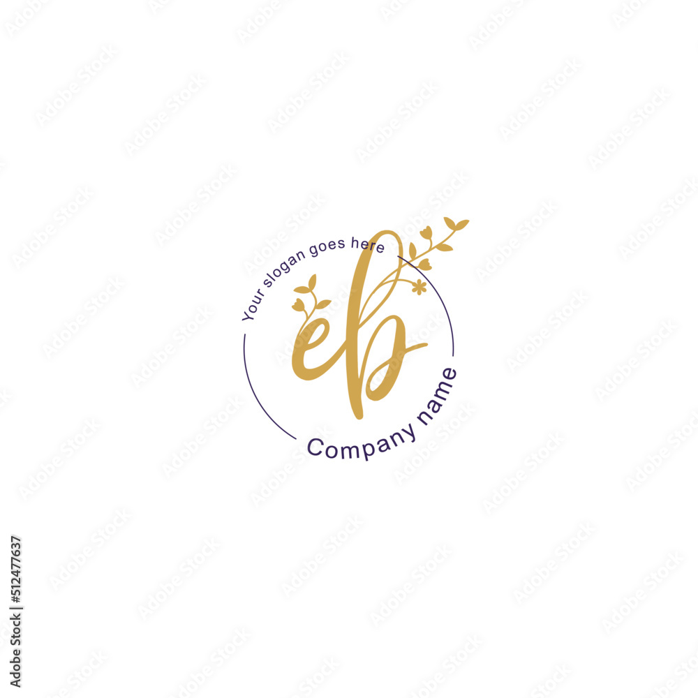 Initial letter EB beauty handwriting logo vector Initial letter EB beauty handwriting logo vector