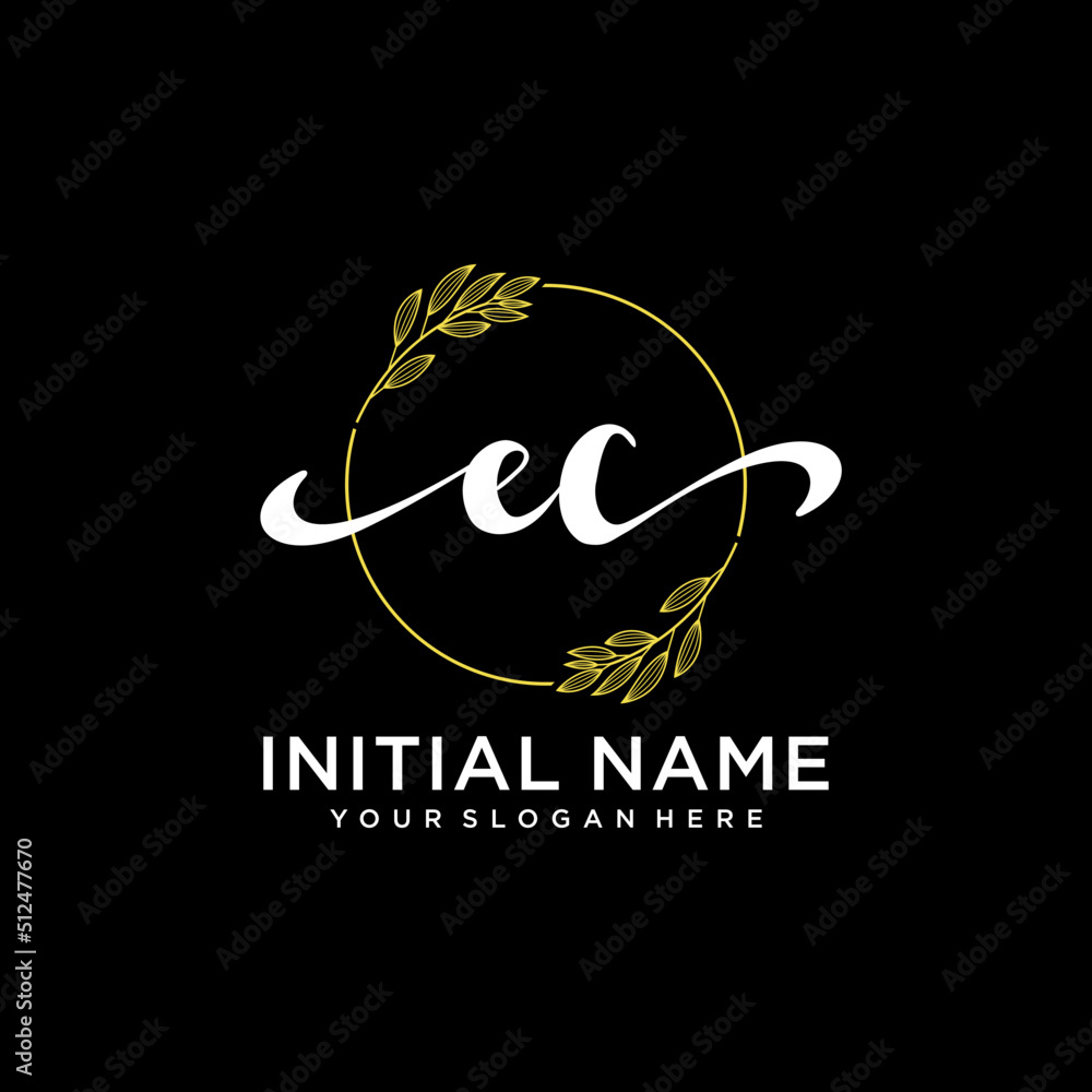 EC Initial handwriting logo vector. Hand lettering for designs. EC Initial handwriting logo vector. Hand lettering for designs.