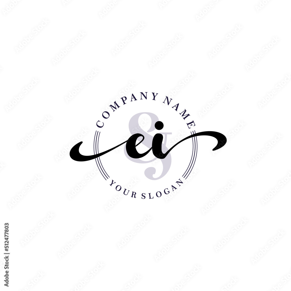 EI Initial handwriting logo vector. Hand lettering for designs. EI Initial handwriting logo vector. Hand lettering for designs.